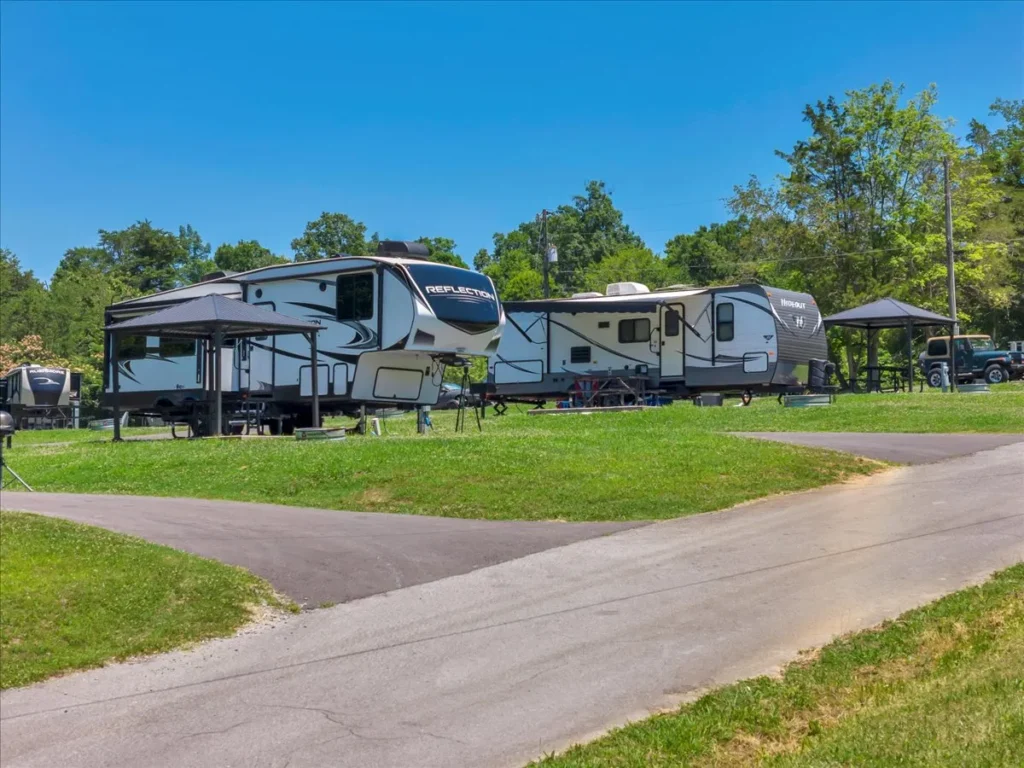 Photo of an RV site in Gateway Campground, Pigeon Forge, TN.